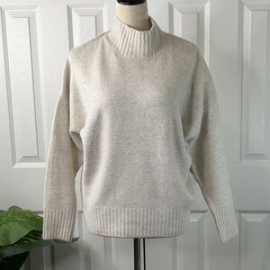 For The Republic Neutral Cream Mock Neck Pullover